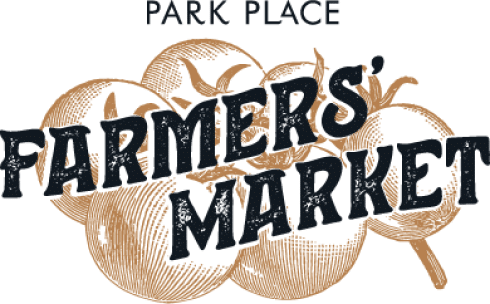 the farmers market logo is shown on a green background.